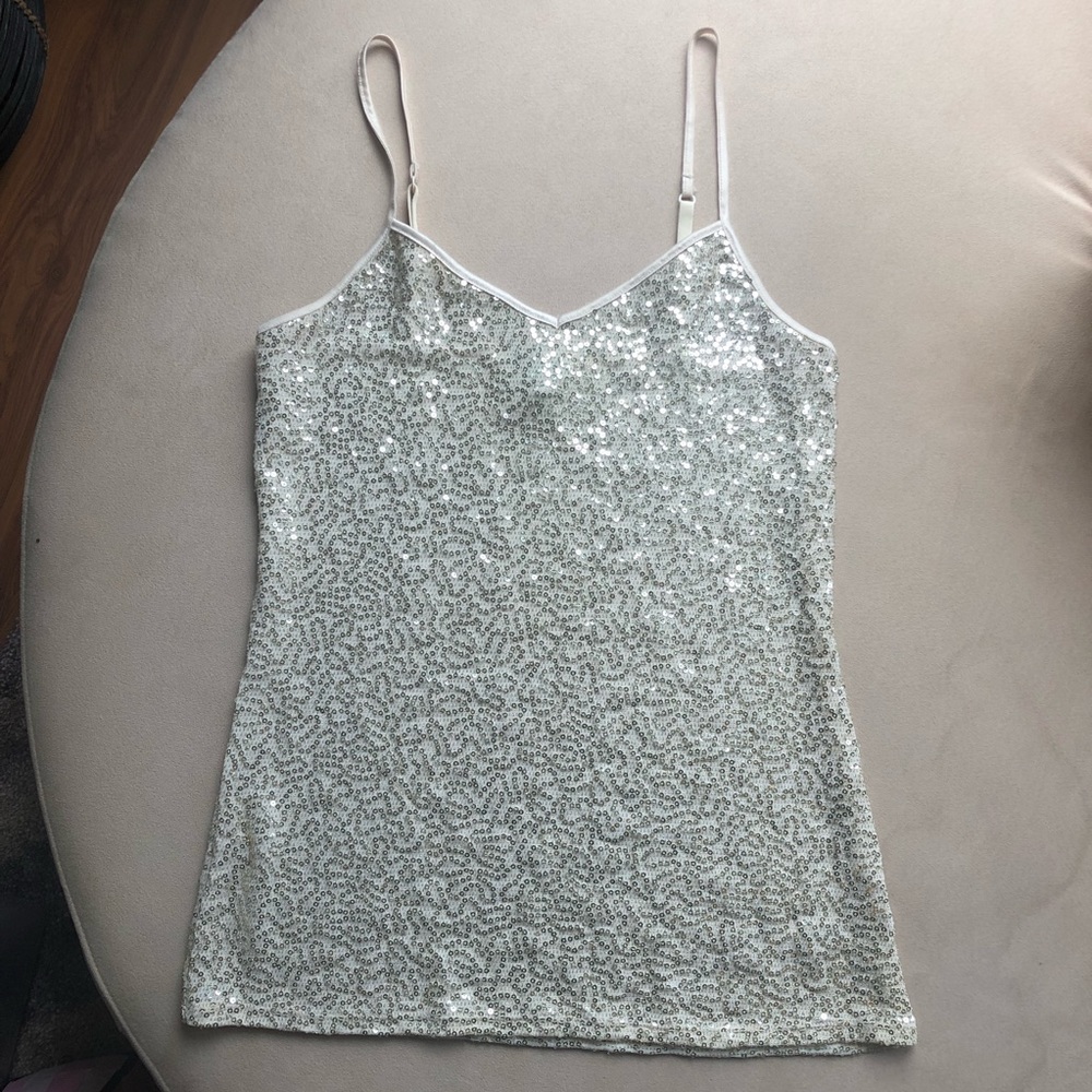 Express Gold Sequin Sparkly Camisole Tank XS